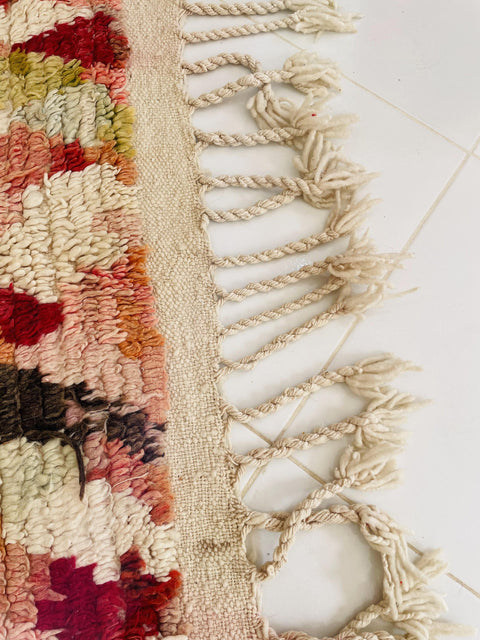 Boujad Moroccan Rug, Handmade Boujaad Rug, Authentic Moroccan Rug, Abstract Berber Rug, Orange Wool Rug, Sheep Wool Rug, Bohemian Rug.