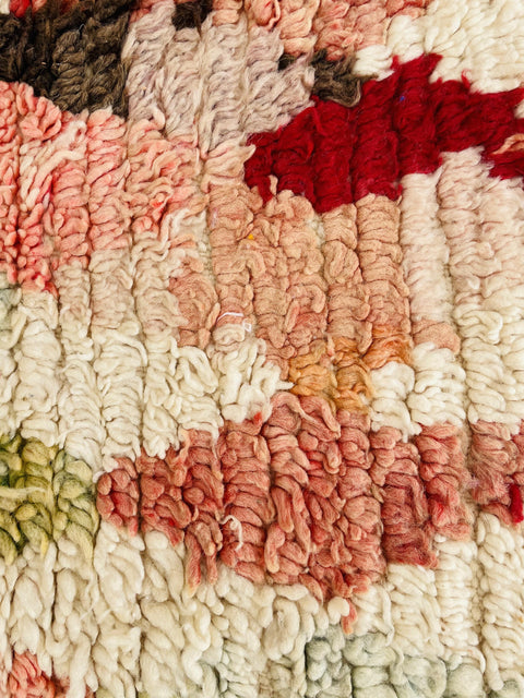 Boujad Moroccan Rug, Handmade Boujaad Rug, Authentic Moroccan Rug, Abstract Berber Rug, Orange Wool Rug, Sheep Wool Rug, Bohemian Rug.