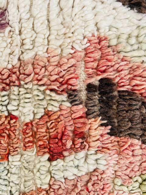 Boujad Moroccan Rug, Handmade Boujaad Rug, Authentic Moroccan Rug, Abstract Berber Rug, Orange Wool Rug, Sheep Wool Rug, Bohemian Rug.