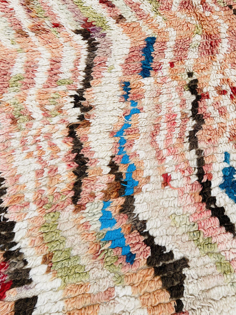 Boujad Moroccan Rug, Handmade Boujaad Rug, Authentic Moroccan Rug, Abstract Berber Rug, Orange Wool Rug, Sheep Wool Rug, Bohemian Rug.