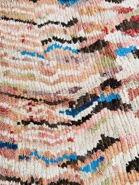 Boujad Moroccan Rug, Handmade Boujaad Rug, Authentic Moroccan Rug, Abstract Berber Rug, Orange Wool Rug, Sheep Wool Rug, Bohemian Rug.