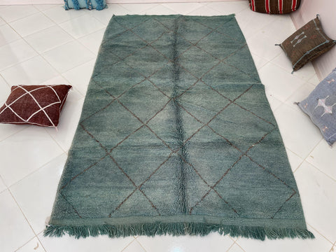 Moroccan Rug, Handmade beni Rug, Authentic Moroccan Rug, Abstract Berber Rug, green Wool Rug, Sheep Wool Rug, Bohemian,Beni ourain  rug
