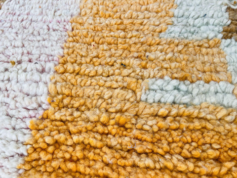 Boujad Moroccan Rug, Handmade Boujaad Rug, Authentic Moroccan Rug, Abstract Berber Rug, orange Wool Rug, Sheep Wool Rug, Bohemian Rug.