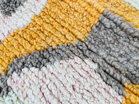 Boujad Moroccan Rug, Handmade Boujaad Rug, Authentic Moroccan Rug, Abstract Berber Rug, orange Wool Rug, Sheep Wool Rug, Bohemian Rug.