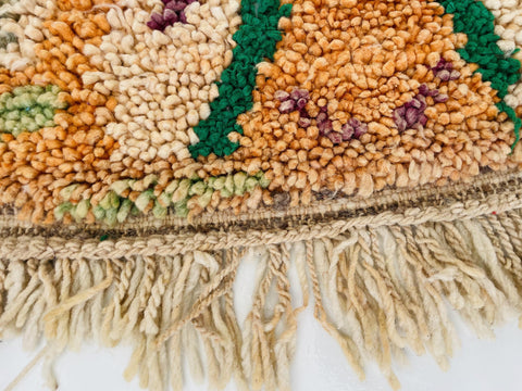 Boujad Moroccan Rug, Handmade Boujaad Rug, Authentic Moroccan Rug, Abstract Berber Rug, orange Wool Rug, Sheep Wool Rug, Bohemian Rug.