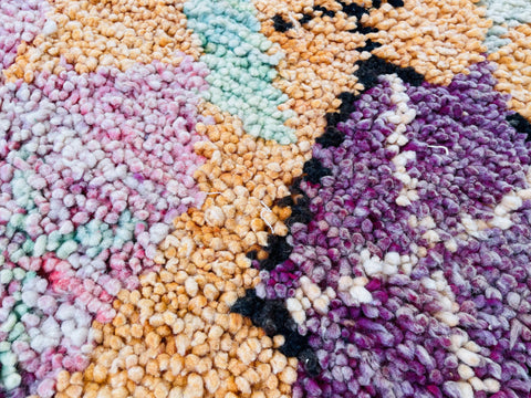 Boujad Moroccan Rug, Handmade Boujaad Rug, Authentic Moroccan Rug, Abstract Berber Rug, orange Wool Rug, Sheep Wool Rug, Bohemian Rug.