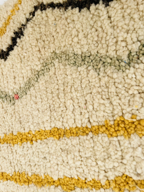Boujad Moroccan Rug, Handmade Boujaad Rug, Authentic Moroccan Rug, Abstract Berber Rug, Yellow red Wool Rug, Sheep Wool Rug, Bohemian Rug.