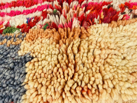 Boujad Moroccan Rug, Handmade Boujaad Rug, Authentic Moroccan Rug, Abstract Berber Rug, Purple pink Wool Rug, Sheep Wool Rug, Bohemian Rug.