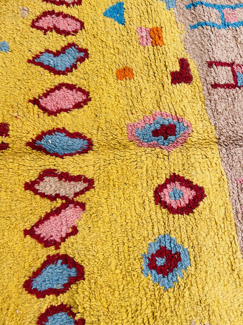 Moroccan Rug, Handmade beni Rug Authentic Moroccan Rug, yellow Wool Rug, Sheep Wool Rug, Bohemian Rug,Beni ourain  rug Area rug, Morocco rug