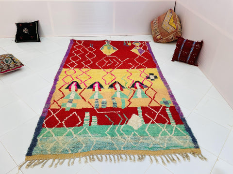 Moroccan Rug, Handmade beni Rug Authentic Moroccan Rug, yellow Wool Rug, Sheep Wool Rug, Bohemian Rug,Beni ourain  rug Area rug, Morocco rug