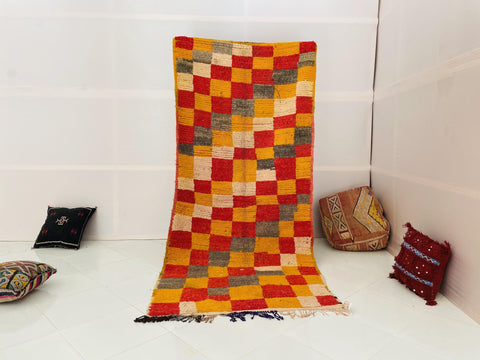Boujad Moroccan Rug, Handmade Boujaad Rug, Authentic Moroccan Rug, Abstract Berber Rug, pink Wool Rug, Sheep Wool Rug, Bohemian Rug.