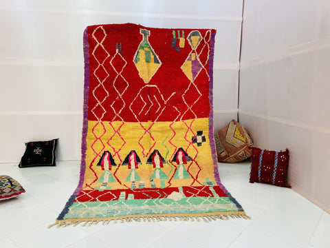 Moroccan Rug, Handmade beni Rug Authentic Moroccan Rug, yellow Wool Rug, Sheep Wool Rug, Bohemian Rug,Beni ourain  rug Area rug, Morocco rug
