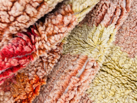 Boujad Moroccan Rug, Handmade Boujaad Rug, Authentic Moroccan Rug, Abstract Berber Rug, pink Wool Rug, Sheep Wool Rug, Bohemian Rug.