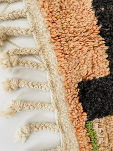 Boujad Moroccan Rug, Handmade Boujaad Rug, Authentic Moroccan Rug, Abstract Berber Rug, pink Wool Rug, Sheep Wool Rug, Bohemian Rug.