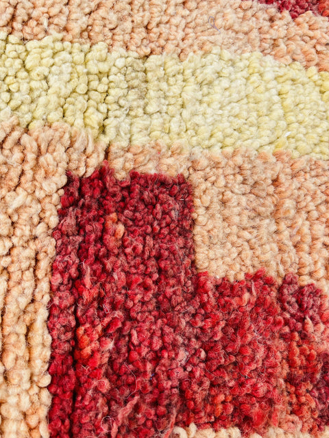 Boujad Moroccan Rug, Handmade Boujaad Rug, Authentic Moroccan Rug, Abstract Berber Rug, pink Wool Rug, Sheep Wool Rug, Bohemian Rug.