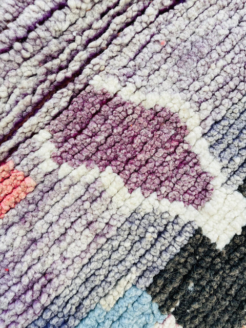 Boujad Moroccan Rug, Handmade Boujaad Rug, Authentic Moroccan Rug, Abstract Berber Rug, Brown Wool Rug, Sheep Wool Rug, Bohemian Rug.