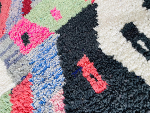 Boujad Moroccan Rug, Handmade Boujaad Rug, Authentic Moroccan Rug, Abstract Berber Rug, Purple pink Wool Rug, Sheep Wool Rug, Bohemian Rug.