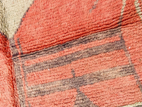 Moroccan Rug, Handmade beni Rug Authentic Moroccan Rug, Orange Wool Rug, Sheep Wool Rug, Bohemian Rug,Beni ourain  rug Area rug, Morocco rug