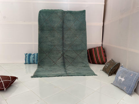 Moroccan Rug, Handmade beni Rug, Authentic Moroccan Rug, Abstract Berber Rug, green Wool Rug, Sheep Wool Rug, Bohemian,Beni ourain  rug
