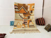Boujad Moroccan Rug, Handmade Boujaad Rug, Authentic Moroccan Rug, Abstract Berber Rug, orange Wool Rug, Sheep Wool Rug, Bohemian Rug.