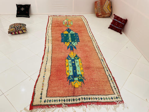 Moroccan Rug, Handmade beni Rug Authentic Moroccan Rug, Orange Wool Rug, Sheep Wool Rug, Bohemian Rug,Beni ourain  rug Area rug, Morocco rug
