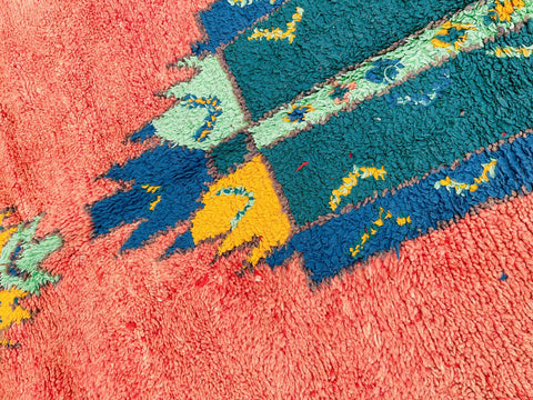 Moroccan Rug, Handmade beni Rug Authentic Moroccan Rug, Orange Wool Rug, Sheep Wool Rug, Bohemian Rug,Beni ourain  rug Area rug, Morocco rug