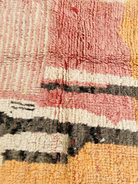 Boujad Moroccan Rug, Handmade Boujaad Rug, Authentic Moroccan Rug, Abstract Berber Rug, Orange Wool Rug, Sheep Wool Rug, Bohemian Rug.