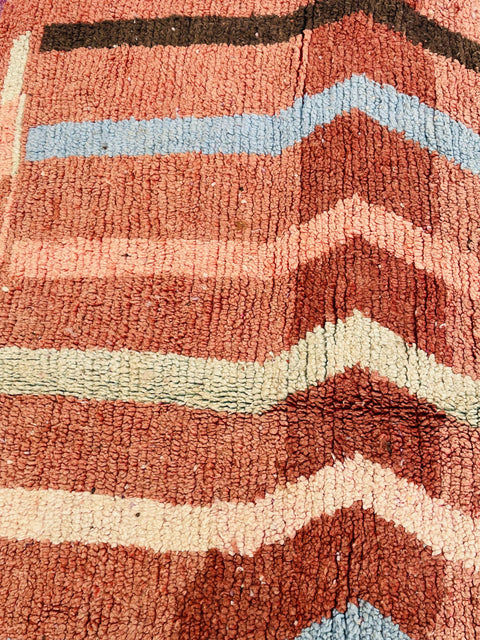 Boujad Moroccan Rug, Handmade Boujaad Rug, Authentic Moroccan Rug, Abstract Berber Rug, Brown Wool Rug, Sheep Wool Rug, Bohemian Rug.