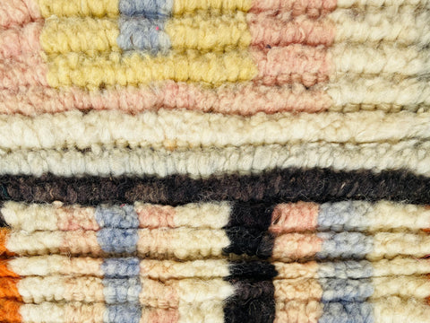 Boujad Moroccan Rug, Handmade Boujaad Rug, Authentic Moroccan Rug, Abstract Berber Rug, Orange Wool Rug, Sheep Wool Rug, Bohemian Rug.