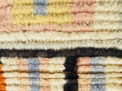 Boujad Moroccan Rug, Handmade Boujaad Rug, Authentic Moroccan Rug, Abstract Berber Rug, Orange Wool Rug, Sheep Wool Rug, Bohemian Rug.