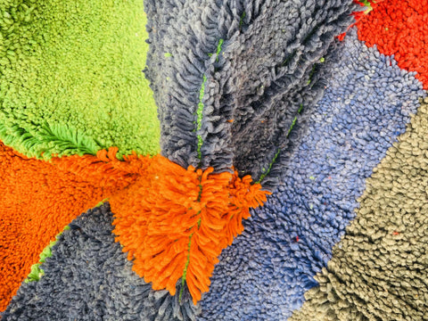 Boujad Moroccan Rug, Handmade Boujaad Rug, Authentic Moroccan Rug, Abstract Berber Rug, Green Blue Wool Rug, Sheep Wool Rug, Bohemian Rug.