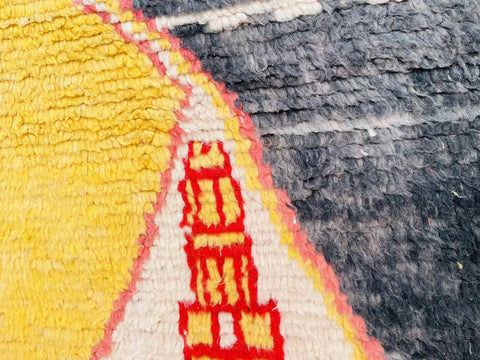 Moroccan Rug, Handmade beni Rug Authentic Moroccan Rug, yellow Wool Rug, Sheep Wool Rug, Bohemian Rug,Beni ourain  rug Area rug, Morocco rug
