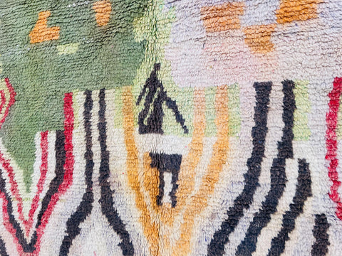Boujad Moroccan Rug, Handmade Boujaad Rug, Authentic Moroccan Rug, Abstract Berber Rug, Wool Rug, Sheep Wool Rug, Bohemian Rug.