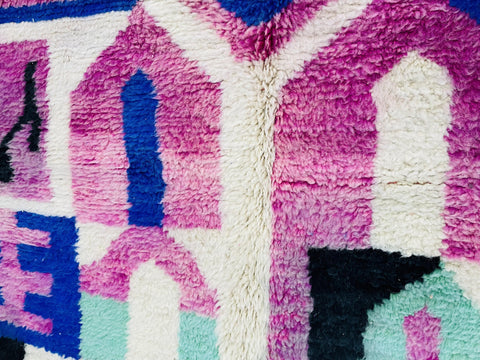 Moroccan Rug, Handmade beni Rug Authentic Moroccan Rug, Wool Rug, Sheep Wool Rug, Bohemian Rug,Beni ourain  Pink Moroccan Rug, Morocco rug
