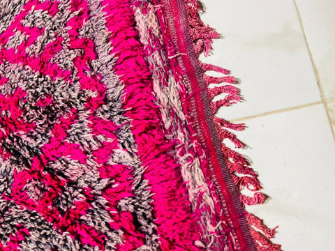 Handmade moroccan rug- Red Boujaad Wool Rug-Red Beni Ourain Carpet-Handmade Rug-Rug For Living Room-Red Moroccan Wool Sof