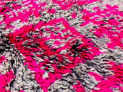 Handmade moroccan rug- Red Boujaad Wool Rug-Red Beni Ourain Carpet-Handmade Rug-Rug For Living Room-Red Moroccan Wool Sof