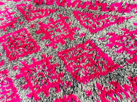 Handmade moroccan rug- Red Boujaad Wool Rug-Red Beni Ourain Carpet-Handmade Rug-Rug For Living Room-Red Moroccan Wool Sof