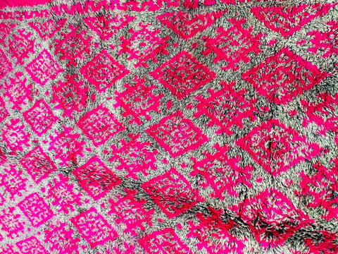 Handmade moroccan rug- Red Boujaad Wool Rug-Red Beni Ourain Carpet-Handmade Rug-Rug For Living Room-Red Moroccan Wool Sof