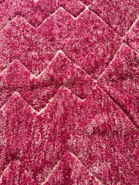 Salon ROSE BENIOURAIN - Incroyable tapis rose marocain - Tapis berbère fait main - Tapis marocains antiques Beniourain - VIEUX tapis Boho