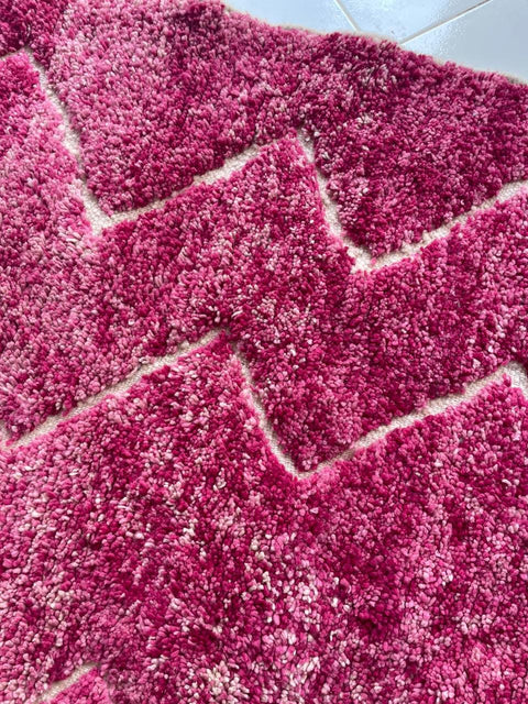 Salon ROSE BENIOURAIN - Incroyable tapis rose marocain - Tapis berbère fait main - Tapis marocains antiques Beniourain - VIEUX tapis Boho