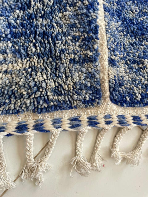 Moroccan Rug – Beni Ourain Rugs - Handmade  rug - Bleu rug  – 6.6x9.4 Feet Carpet - living room rug - oriental rugs