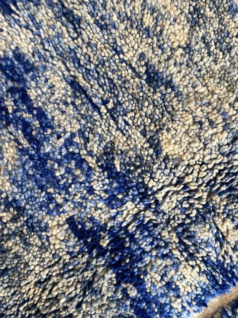 Moroccan Rug – Beni Ourain Rugs - Handmade  rug - Bleu rug  – 6.6x9.4 Feet Carpet - living room rug - oriental rugs