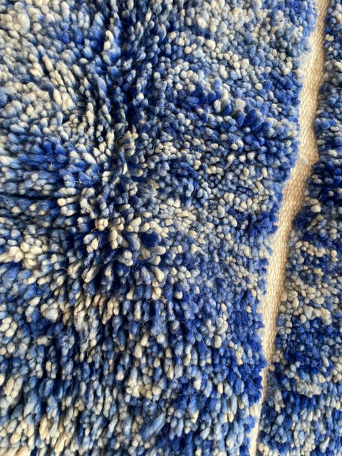 Moroccan Rug – Beni Ourain Rugs - Handmade  rug - Bleu rug  – 6.6x9.4 Feet Carpet - living room rug - oriental rugs