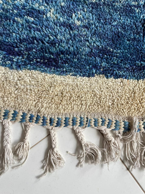 Moroccan Rug – Beni Ourain Rugs - Handmade rug - Bleu rug  – 6.5x9.6 Feet Carpet - living room rug - Moroccan carpet