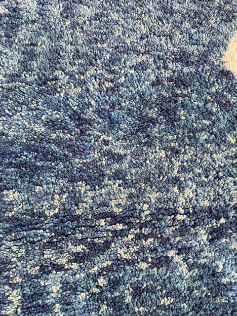 Moroccan Rug – Beni Ourain Rugs - Handmade rug - Bleu rug  – 6.5x9.6 Feet Carpet - living room rug - Moroccan carpet