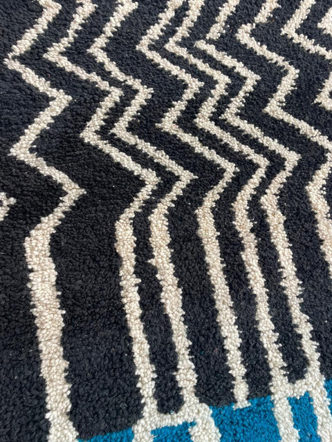 Moroccan Rug – Beni Ourain Rugs - Handmade rug - Bleu rug  – 6.8x9.7 Feet Carpet - living room rug - Moroccan carpet