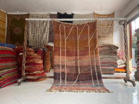 Moroccan Rug – Beni Ourain Rugs - Handmade rug - Brown rug  – 4.9x8.5 Feet Carpet - living room rug - Moroccan carpet