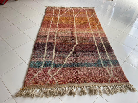 Moroccan Rug – Beni Ourain Rugs - Handmade rug - Brown rug  – 4.9x8.5 Feet Carpet - living room rug - Moroccan carpet