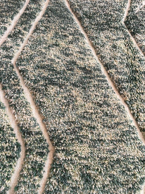 Moroccan Rug – Beni Ourain Rugs - Handmade rug - Green rug  – 5x8.3 Feet Carpet - living room rug - oriental rugs