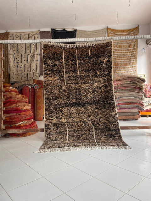 Moroccan Rug – Beni Ourain Rugs - Handmade rug - Brown rug  – 5.1x8.3 Feet Carpet - living room rug - Moroccan carpet - Bohemian Rug